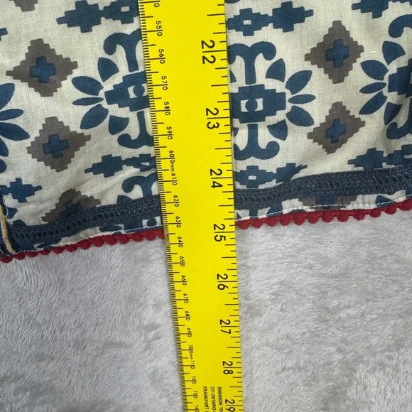 Sheryl Crow Womens Embellished Bohemian Beaded‎ Jacket M Blue Red Geometric Boho - Picture 11 of 11